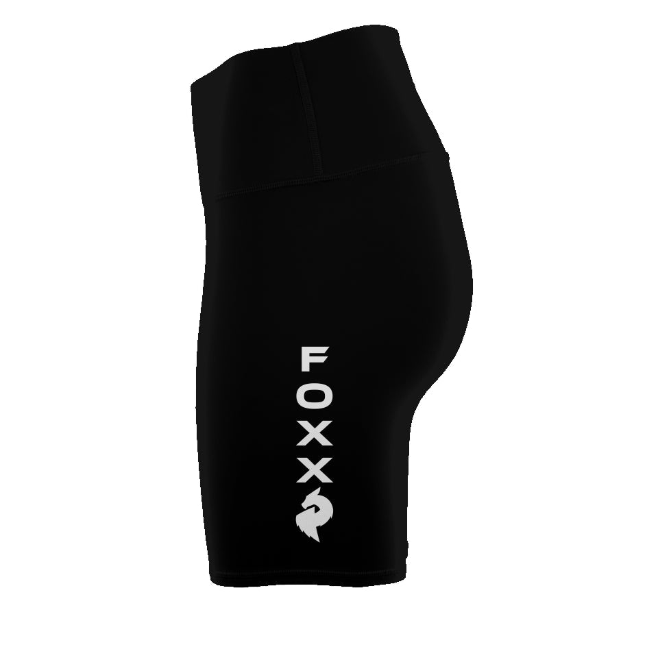 Women's Black High Waist Biker Shorts - Dragon Foxx™ - shorts - Apliiq - Women's Black High Waist Biker Shorts - Dragon Foxx™ - APQ-4509737S5A1 - xs - black - - -